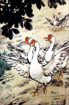 Xu Beihong ganso chino antiguo Pinturas al óleo